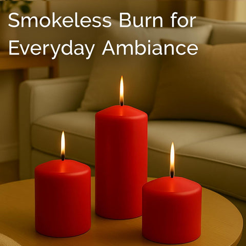 Stonebriar candles on mantel lifestyle showing festive ambiance