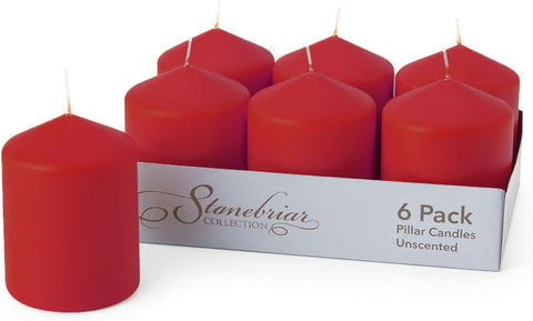 Stonebriar front pack of six red pillars showing value and color