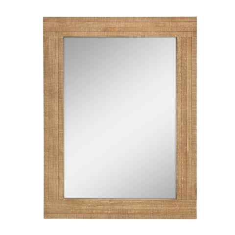 Stonebriar front view of 24x18 rustic wood frame mirror showing vintage charm and balance
