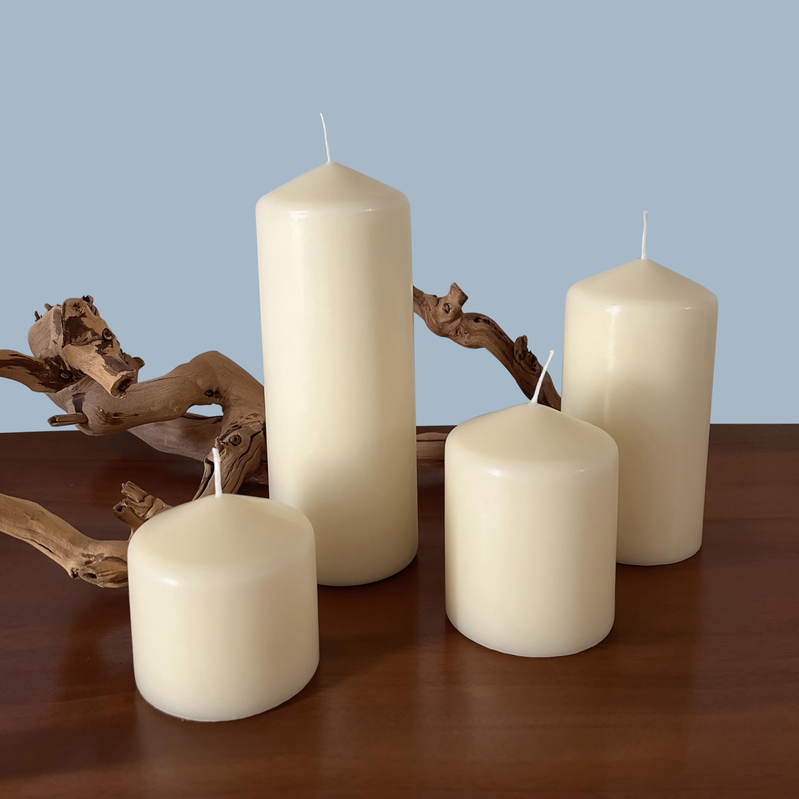 stonebriar candle next to ruler showing true 3x4 inch dimensions for scale