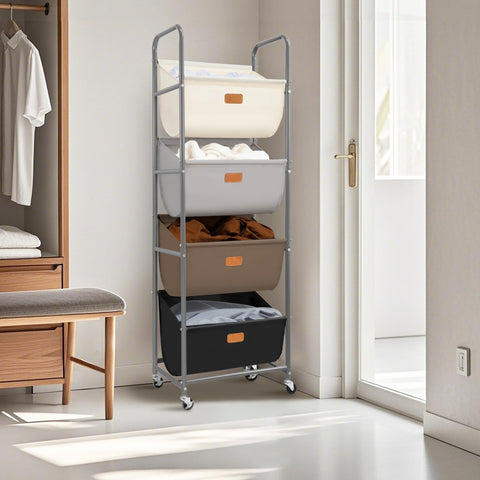 STORAGE MANIAC filled bags next to person showing capacity and practical scale