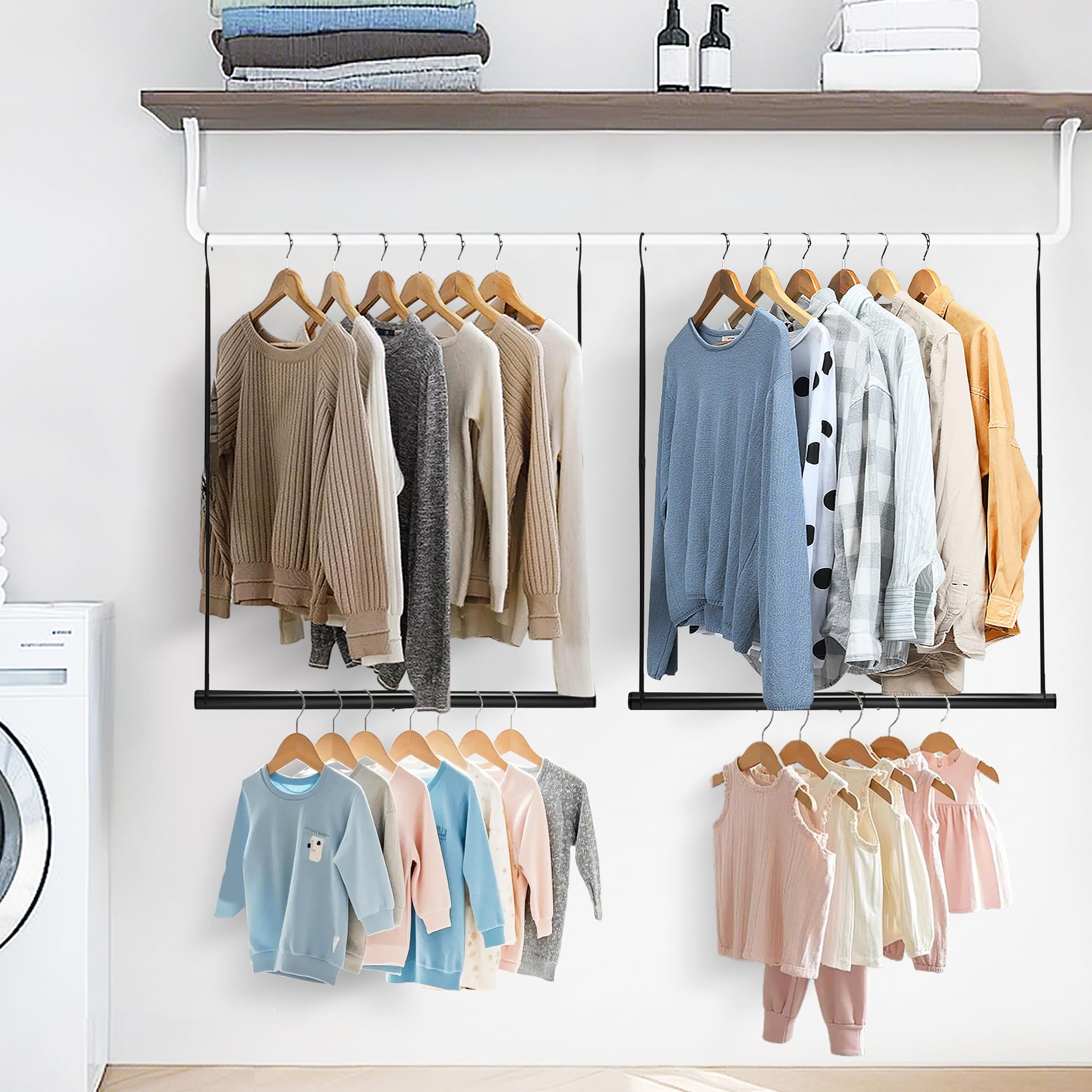 STORAGE MANIAC used in a bathroom hanging towels to show multiroom versatility and quick drying
