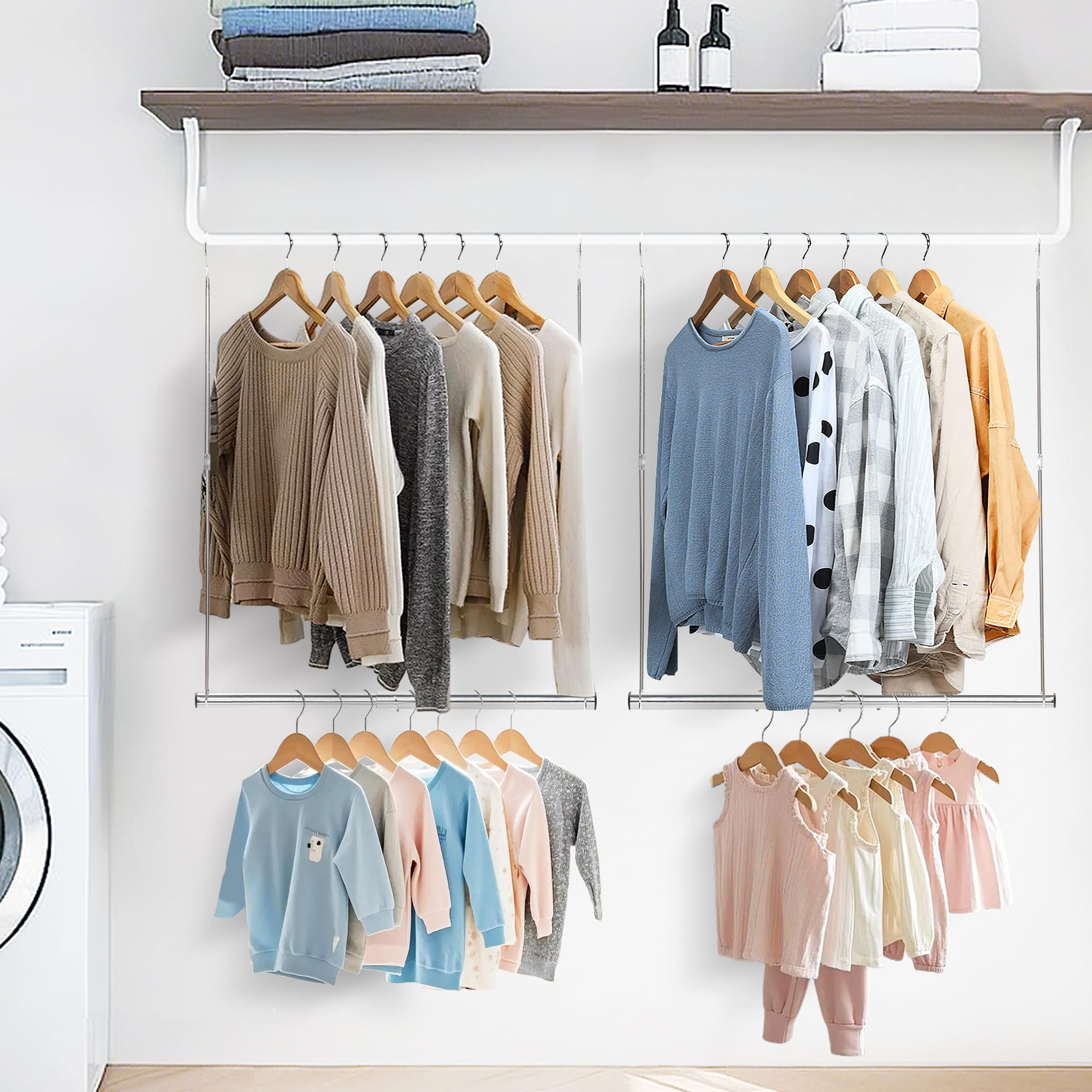 STORAGE MANIAC used in bathroom to hang towels and save space