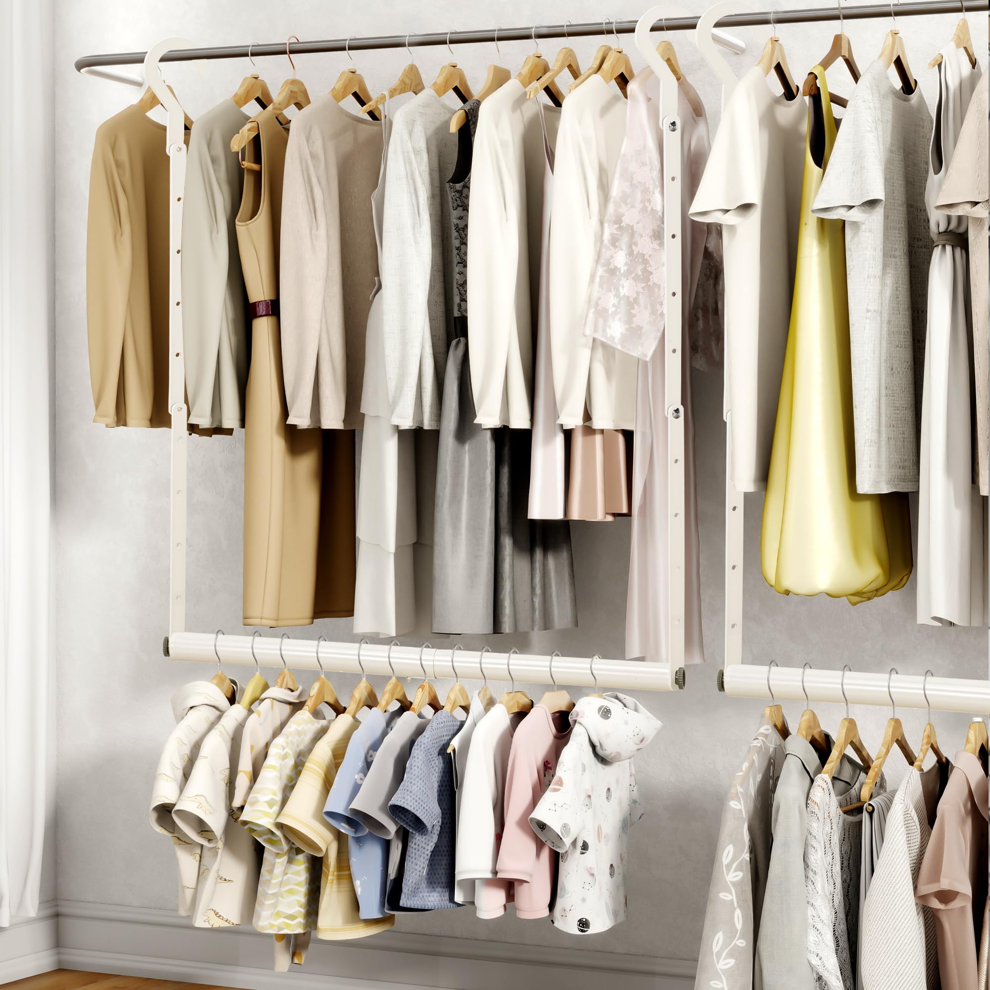 STORAGE MANIAC used as bathroom rod hanging towels for versatile use