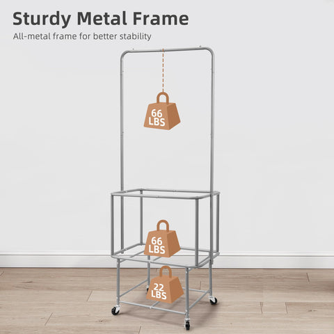 STORAGE MANIAC bottom shelf holding detergent and baskets for tidy storage