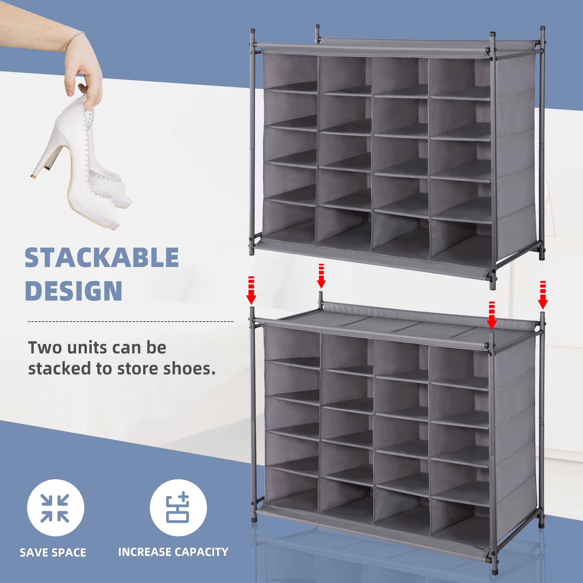STORAGE MANIAC polyester canvas cover detail protecting shoes from dust