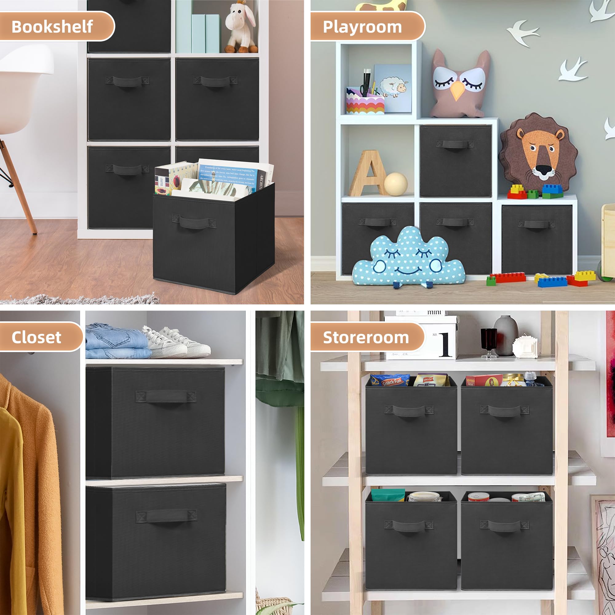STORAGE MANIAC lifestyle dorm room scene showing tidy, uniform shelving appeal