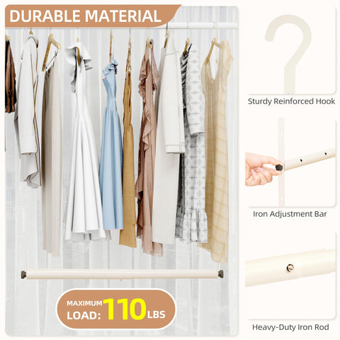 STORAGE MANIAC folded rod compact profile for tight-closet installation
