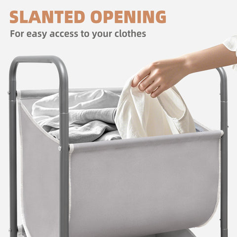 STORAGE MANIAC open bags displaying four separate compartments for sorted loads