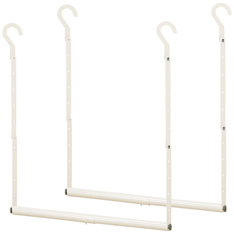 STORAGE MANIAC front view of two white rods showing packaging and benefits