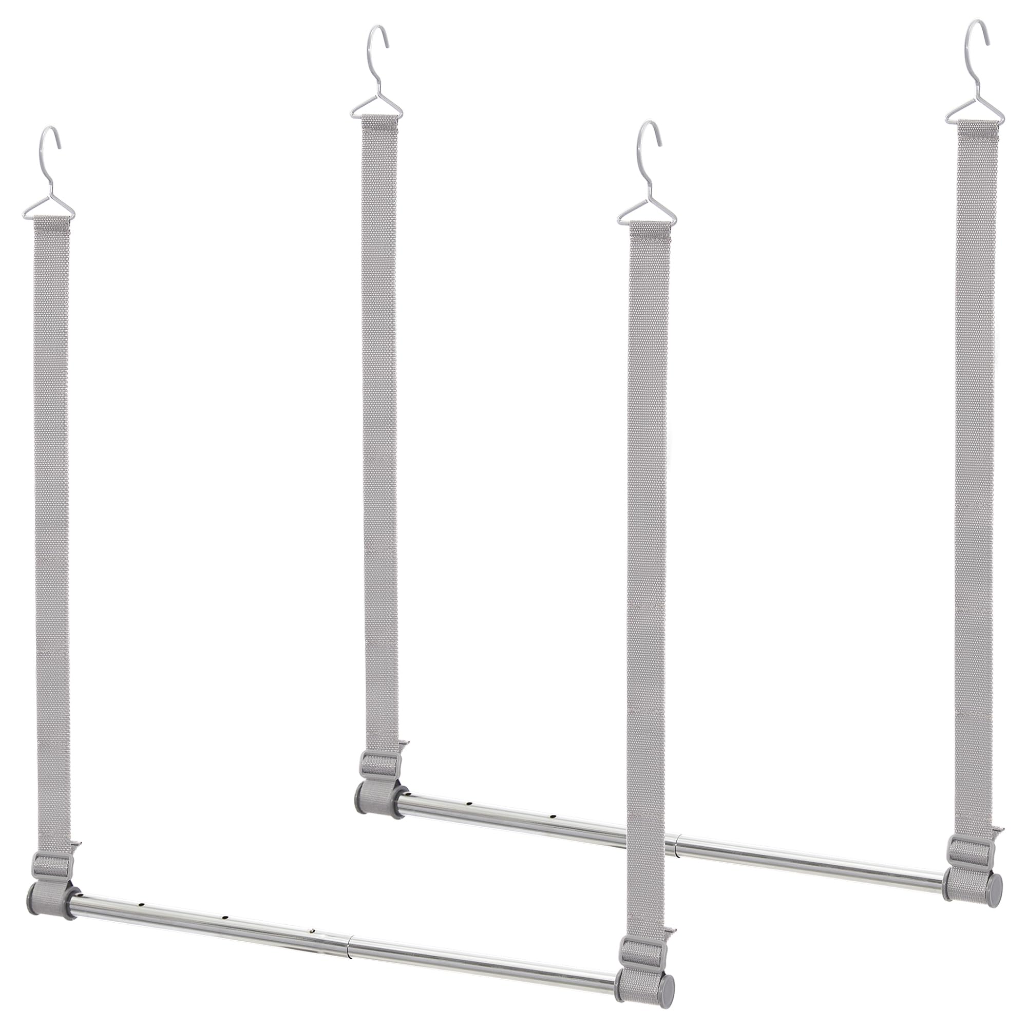 STORAGE MANIAC front packaging showing two hanging rods and benefits