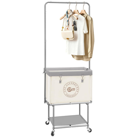 STORAGE MANIAC front view of beige cart showing full 110L capacity and organization