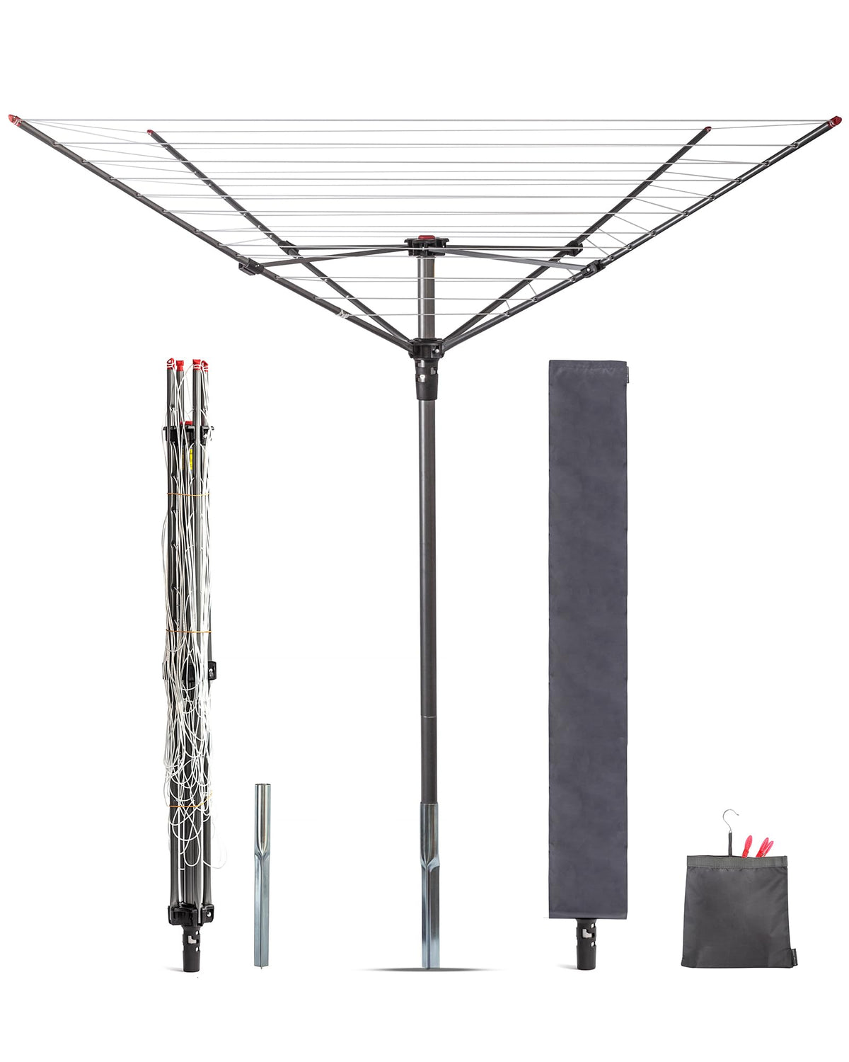STORAGE MANIAC front view of umbrella drying rack showing full capacity benefit