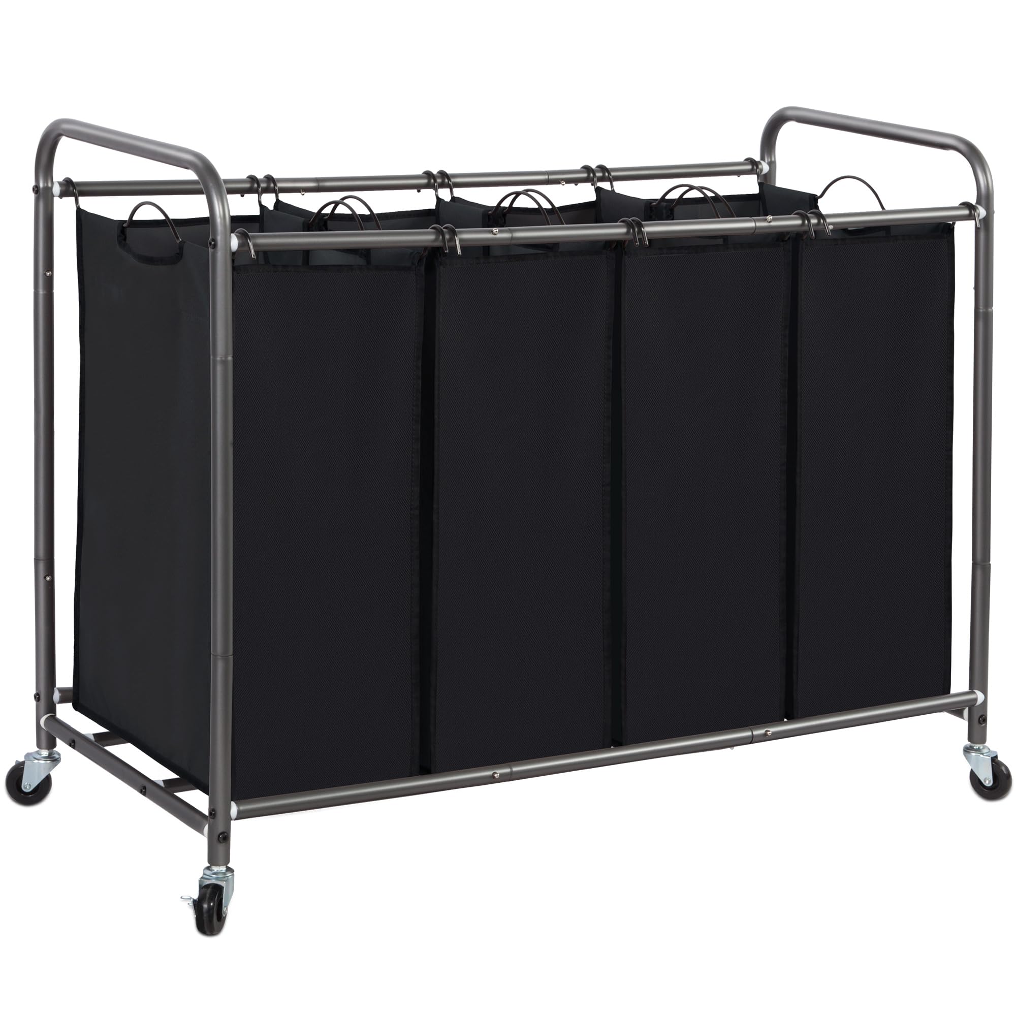 STORAGE MANIAC front view showing four-section sorter and organized benefits
