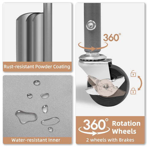 STORAGE MANIAC lockable casters under frame for stable parking and easy mobility benefit