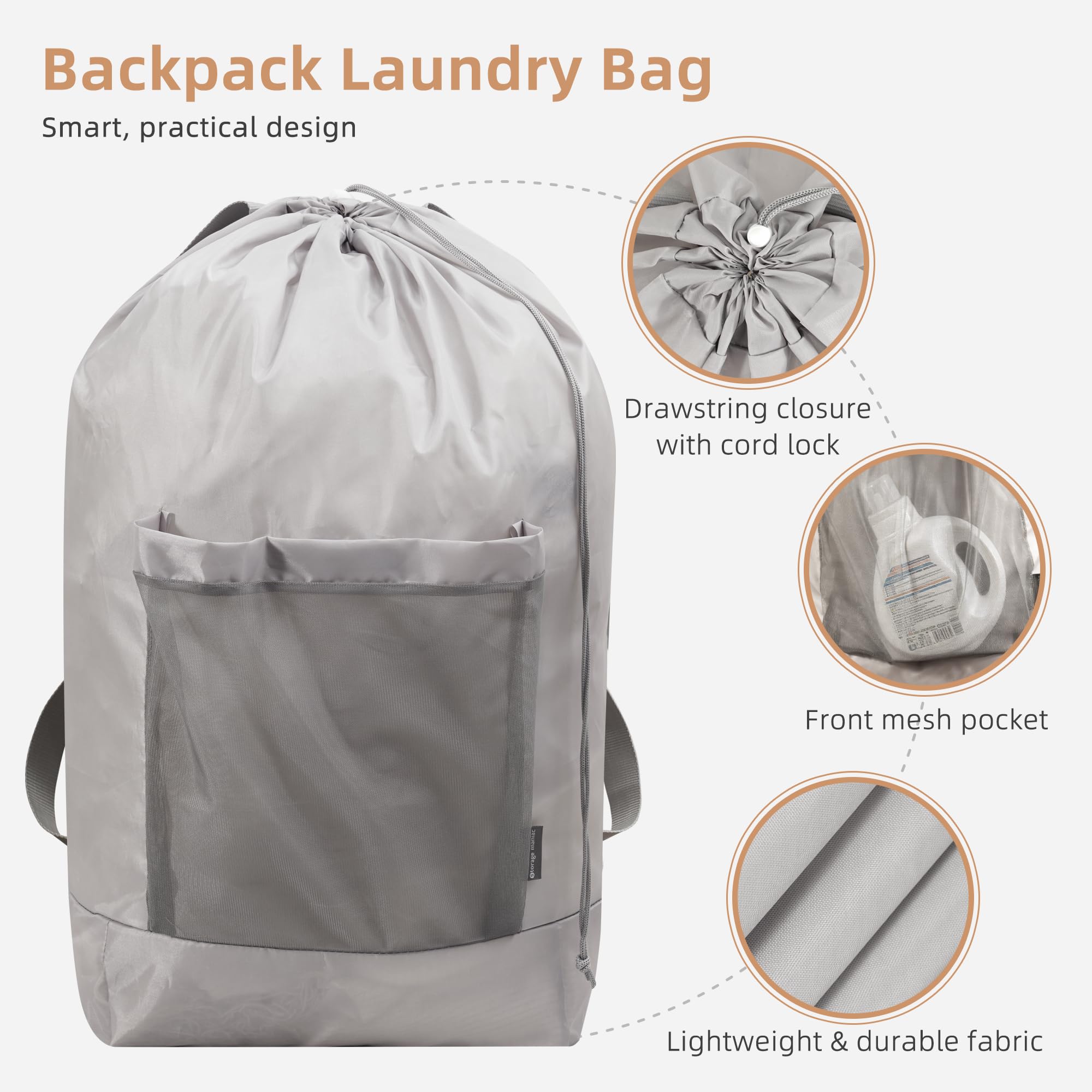 STORAGE MANIAC mesh pocket detail holding detergent and small items