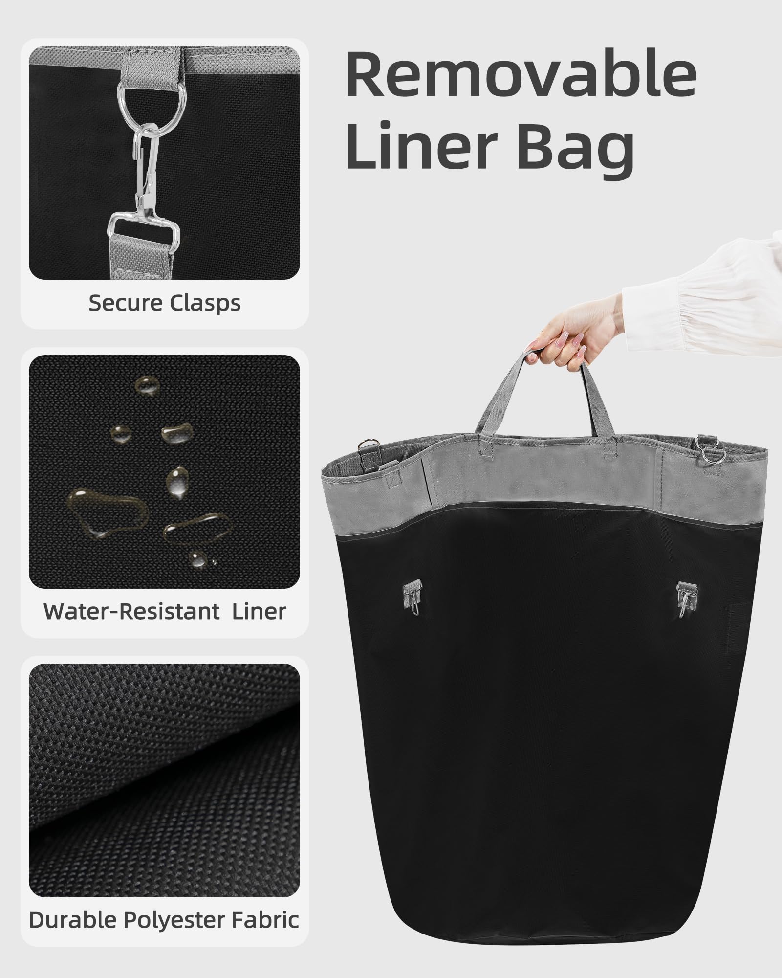 STORAGE MANIAC oxford liner close-up showing waterproof interior benefit