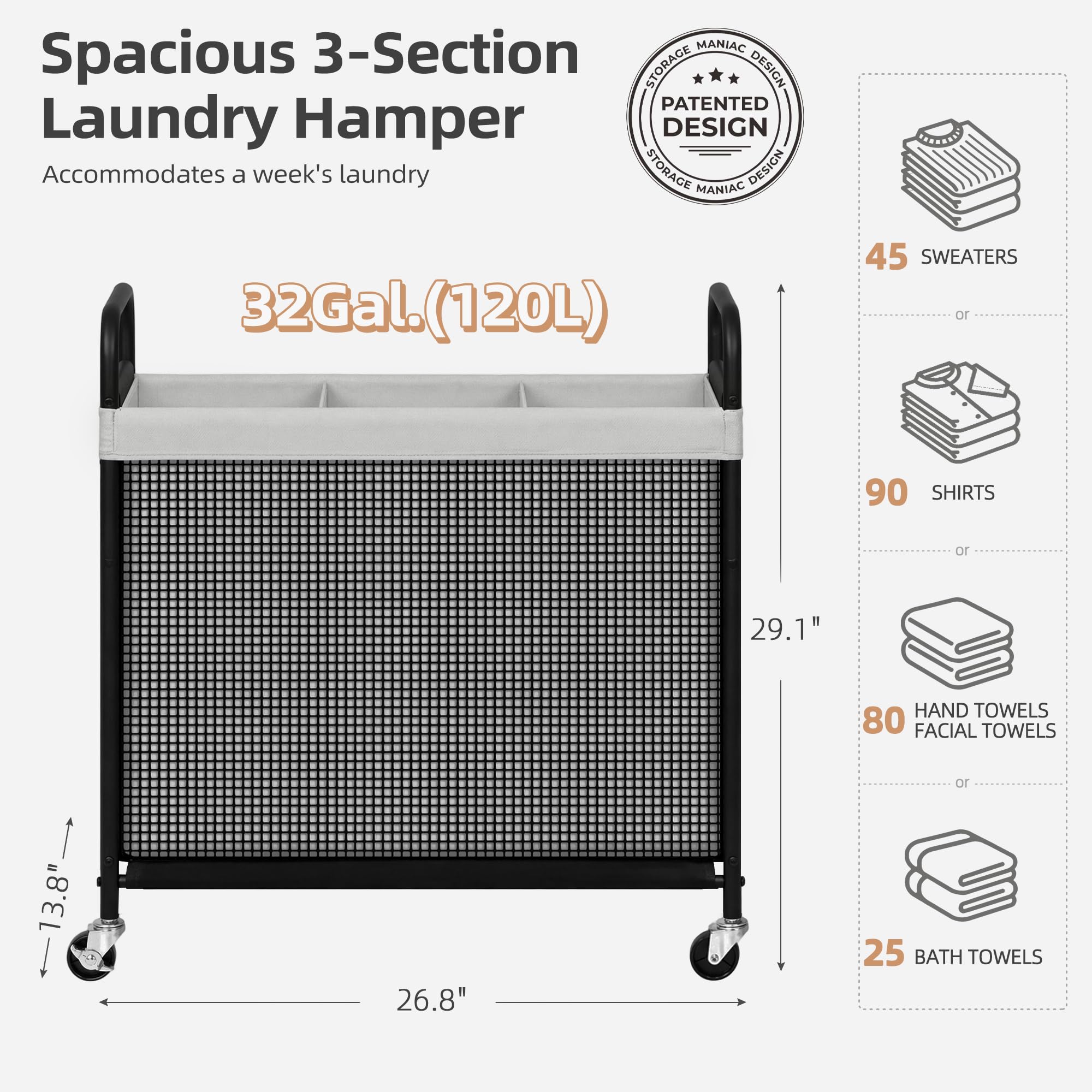 STORAGE MANIAC PVC mesh frame detail showing durable shape retention benefit