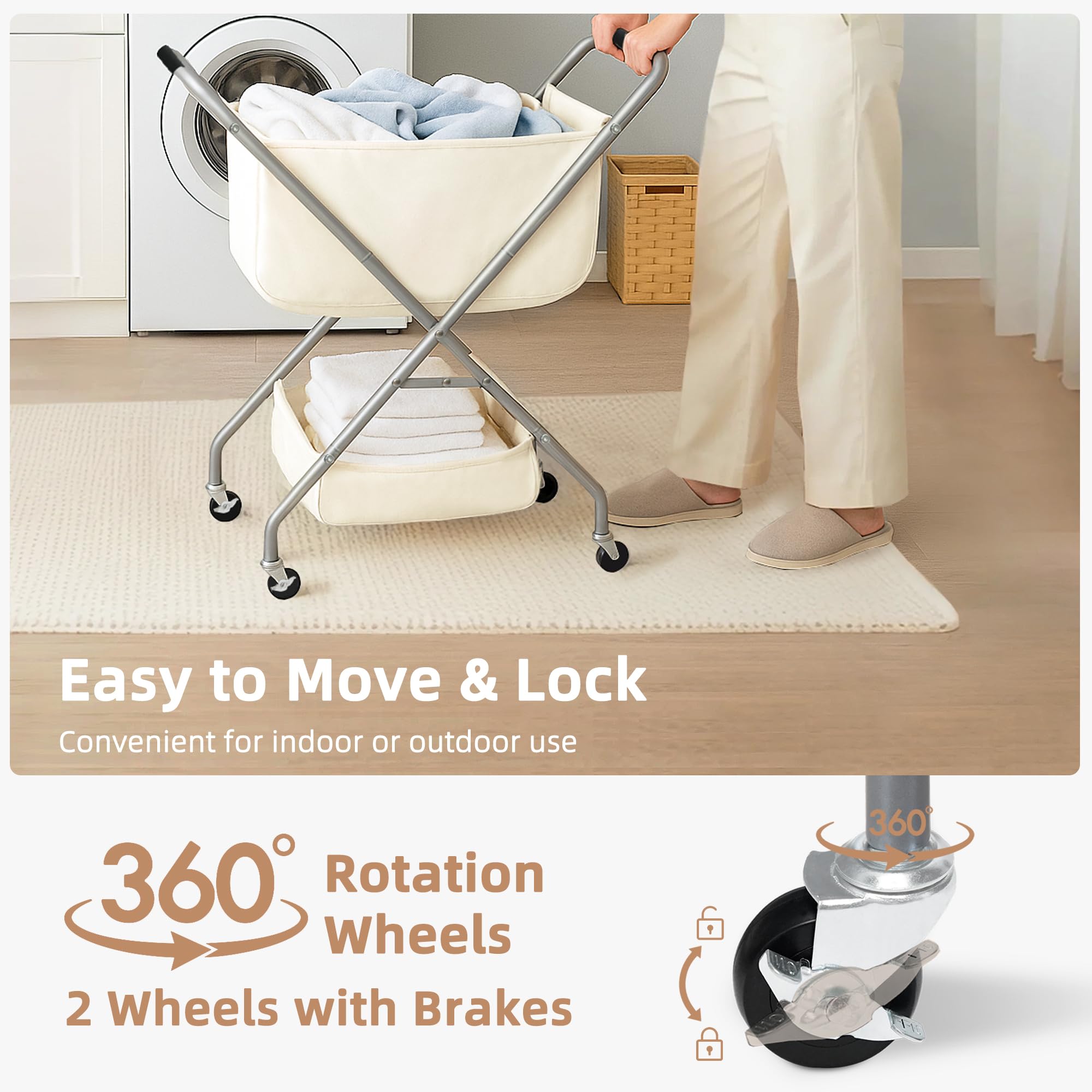 STORAGE MANIAC side pocket and second tier holding small laundry supplies