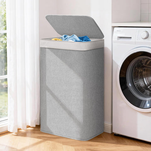 STORAGE MANIAC next to washer size comparison demonstrating compact footprint