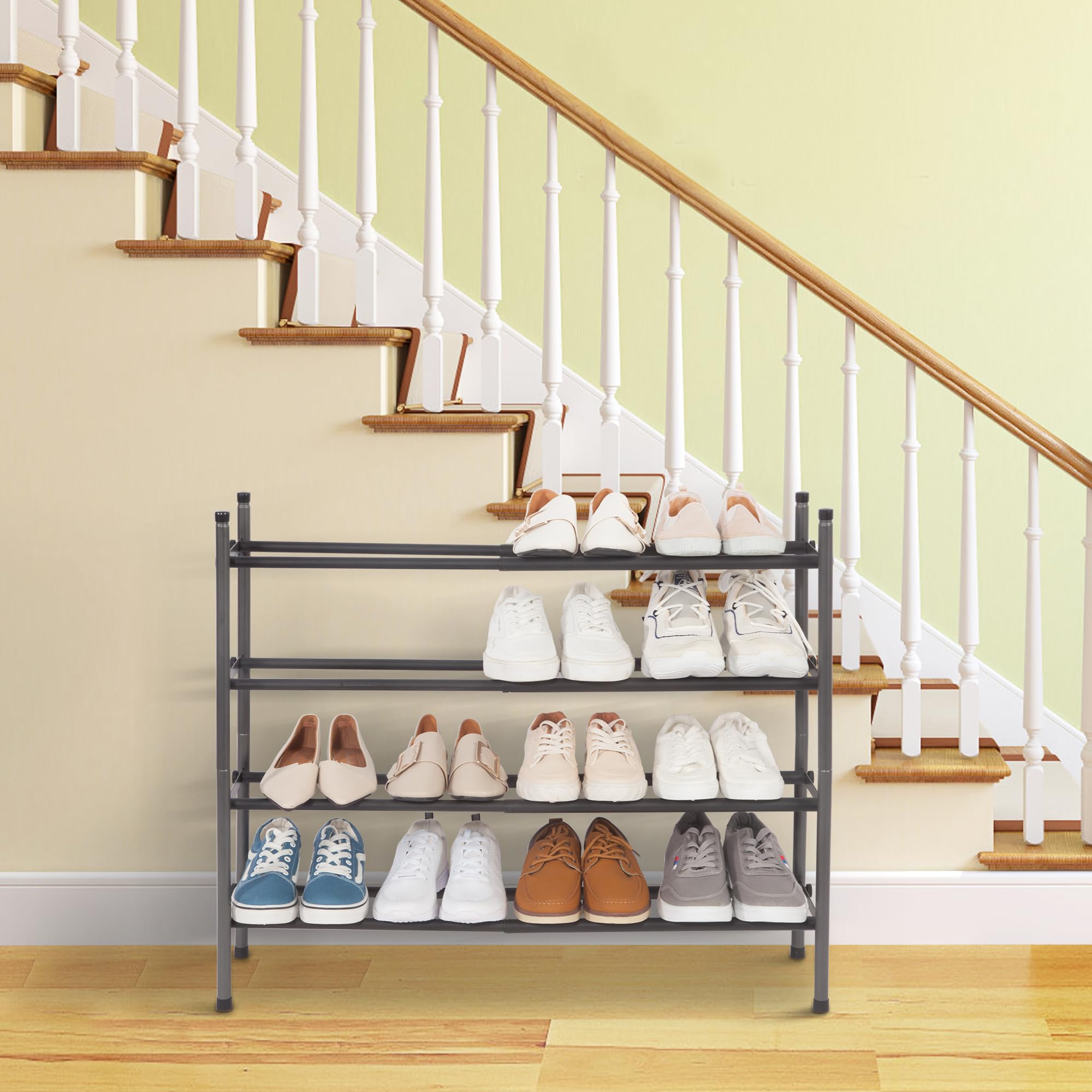 STORAGE MANIAC with shoes for scale illustrating capacity for multiple pairs