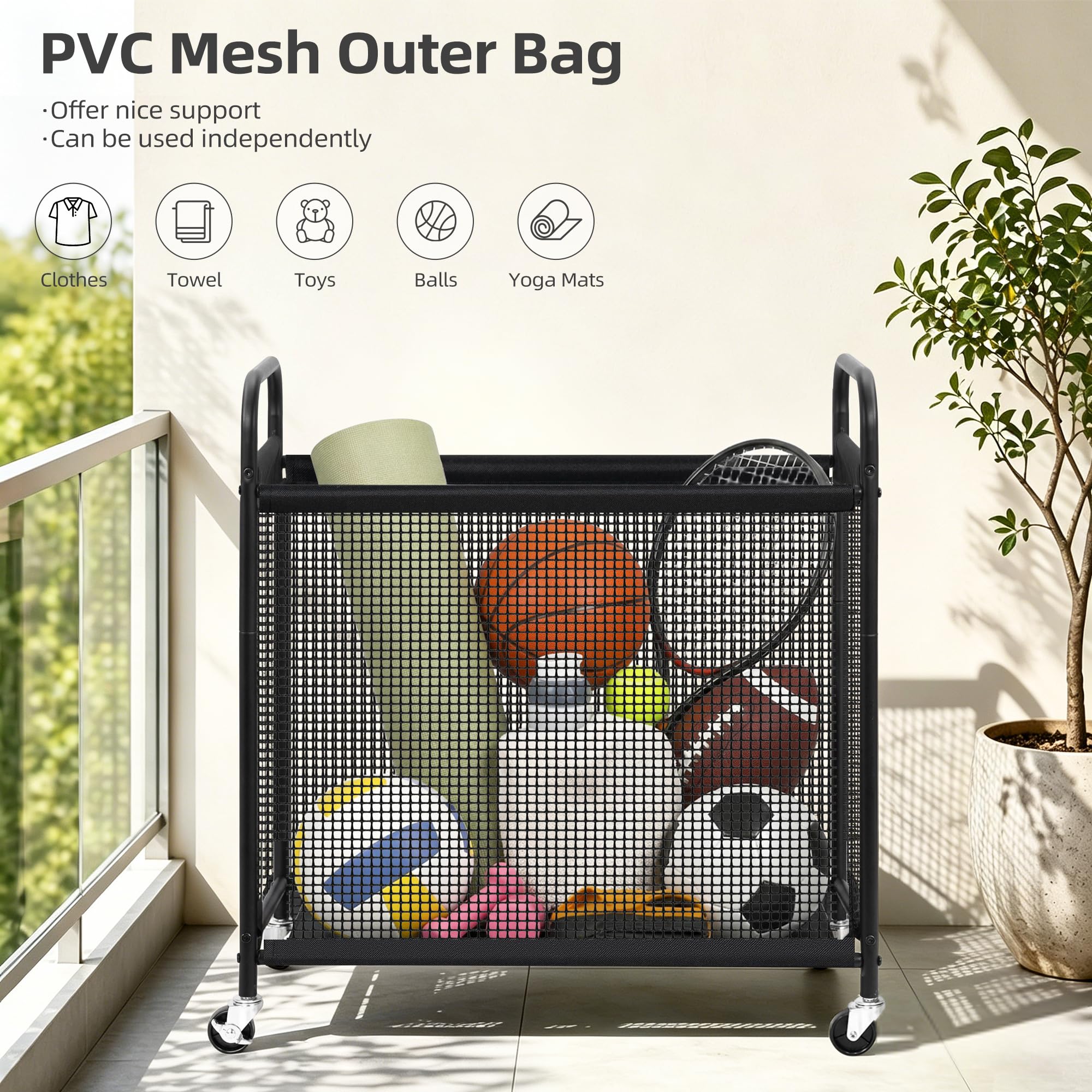 STORAGE MANIAC three removable bags displayed showing effortless transport benefit