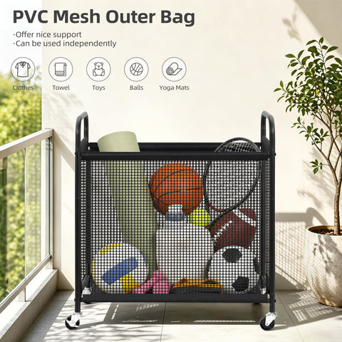 STORAGE MANIAC three removable bags displayed showing effortless transport benefit