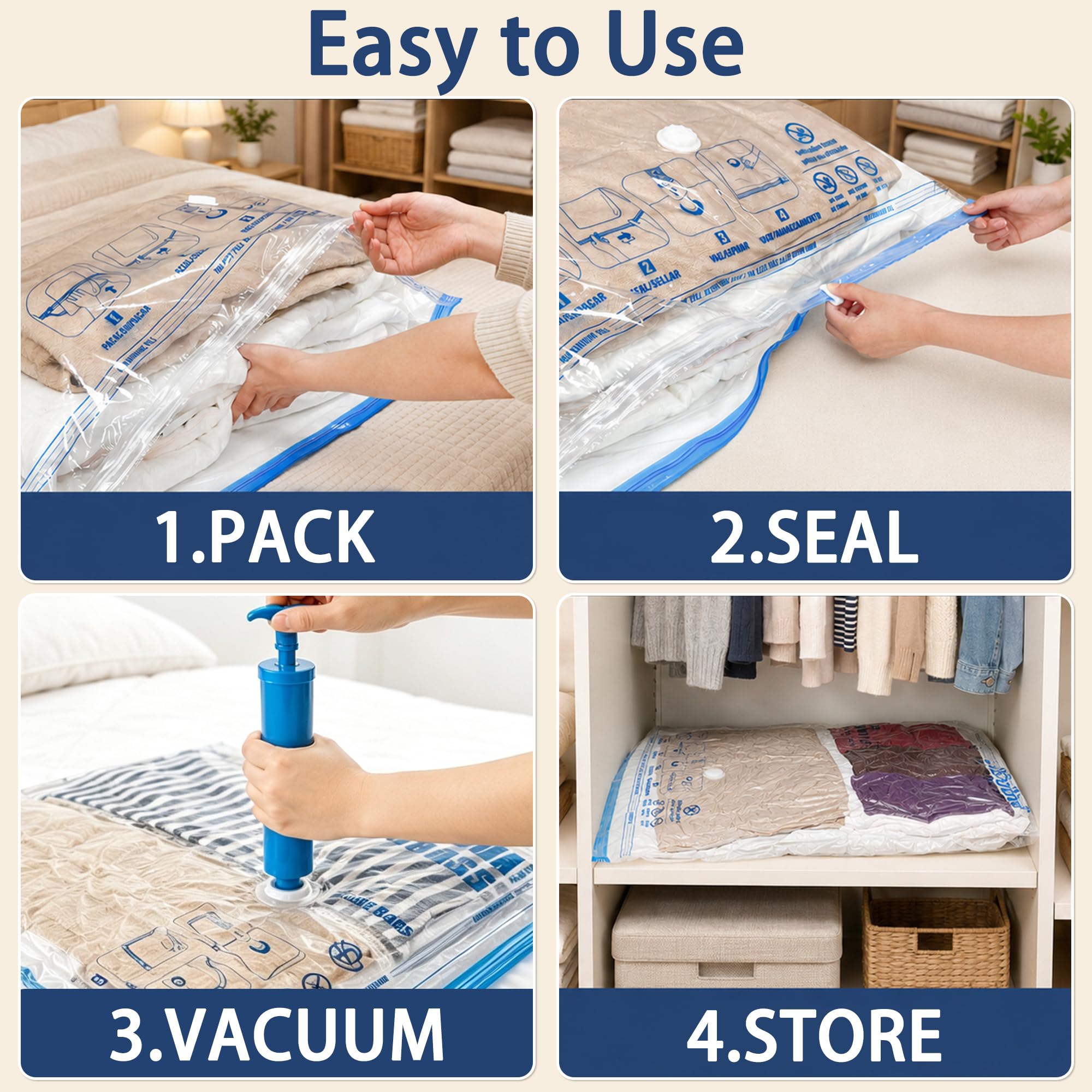 Storage Master compressed bag slid under bed, maximizes under-bed storage