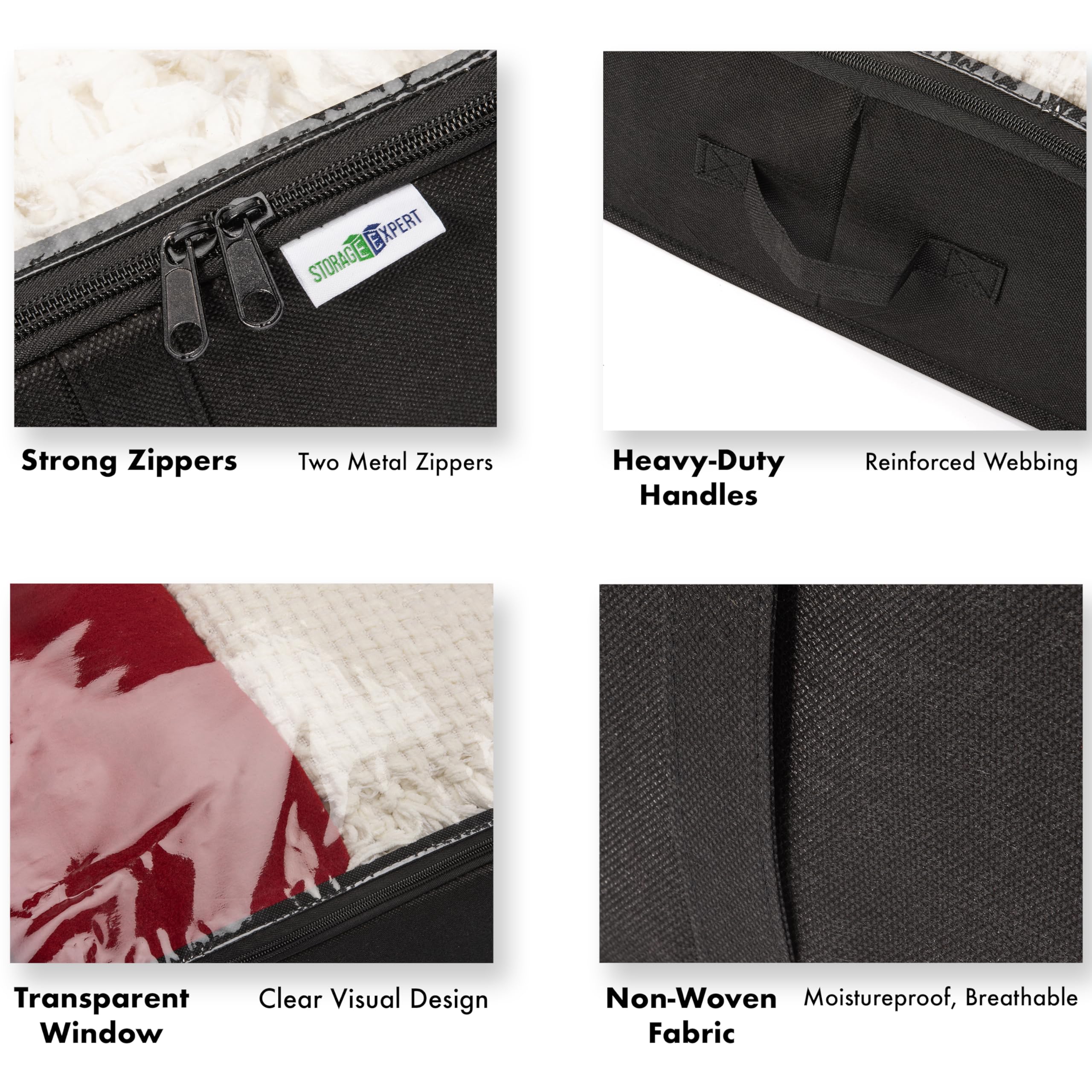 StorageExpert under bed installed showing low-profile fit and neat storage