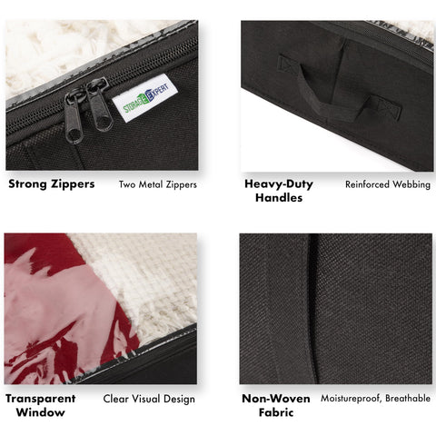 StorageExpert under bed installed showing low-profile fit and neat storage