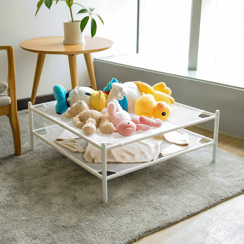 STORAGEIDEAS rack saving floor space in a small apartment laundry area