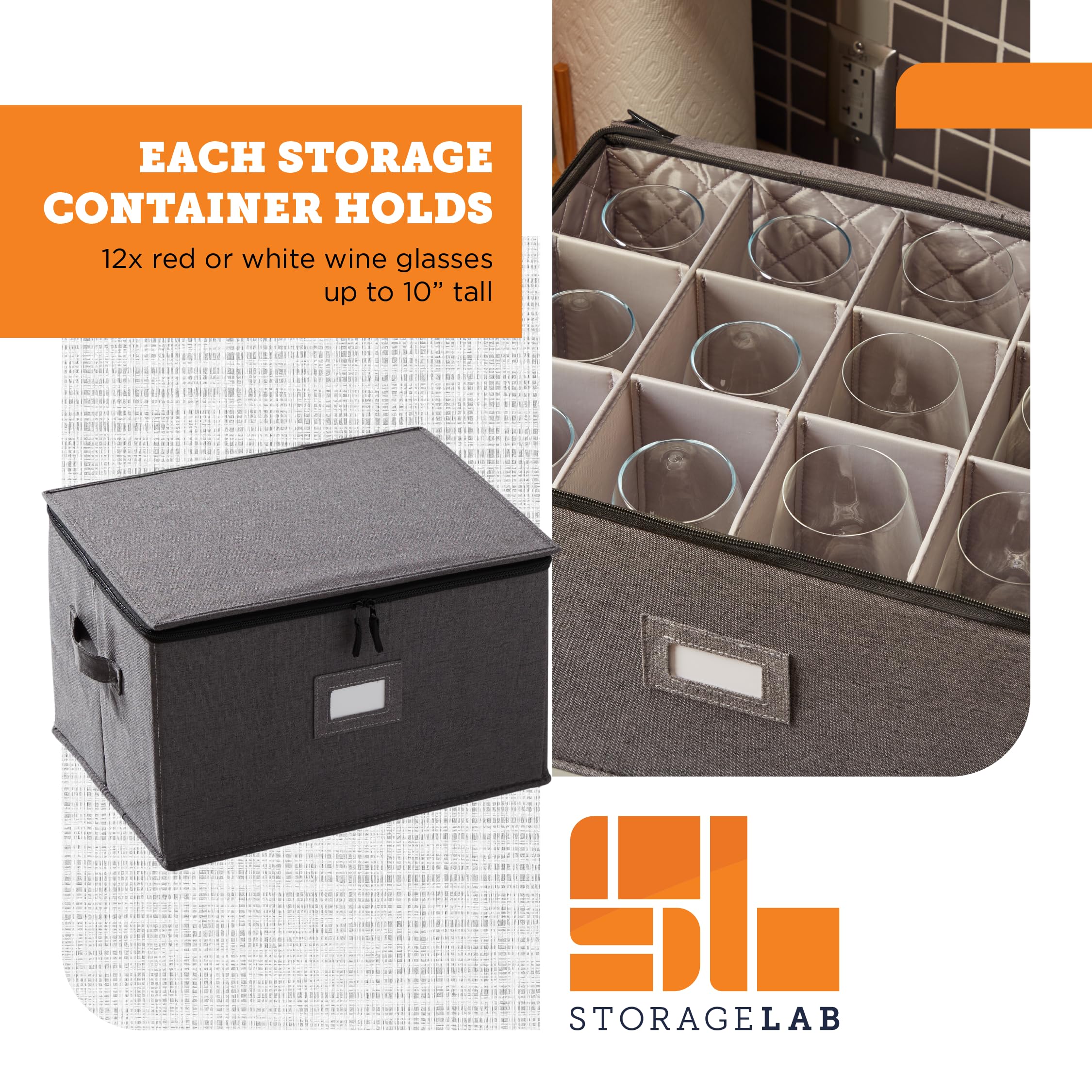storageLAB removable felt dividers demonstrating customizable compartment sizes