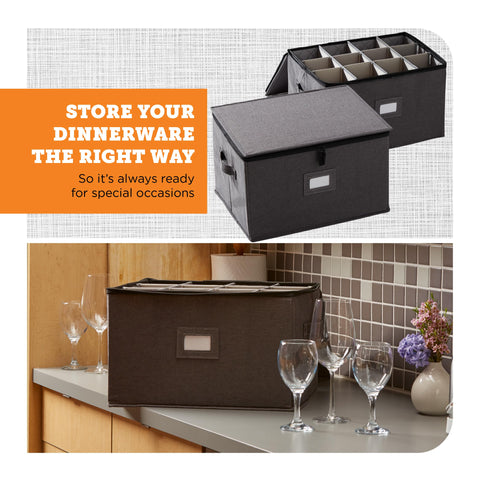 storagelab open top view with wine glasses neatly organized and protected