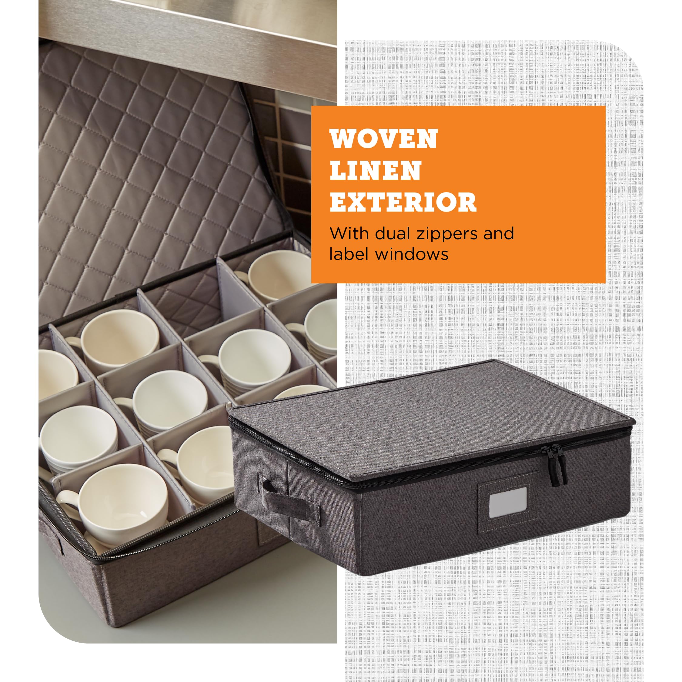 storageLAB size comparison with mug showing compartment fit and scale benefit