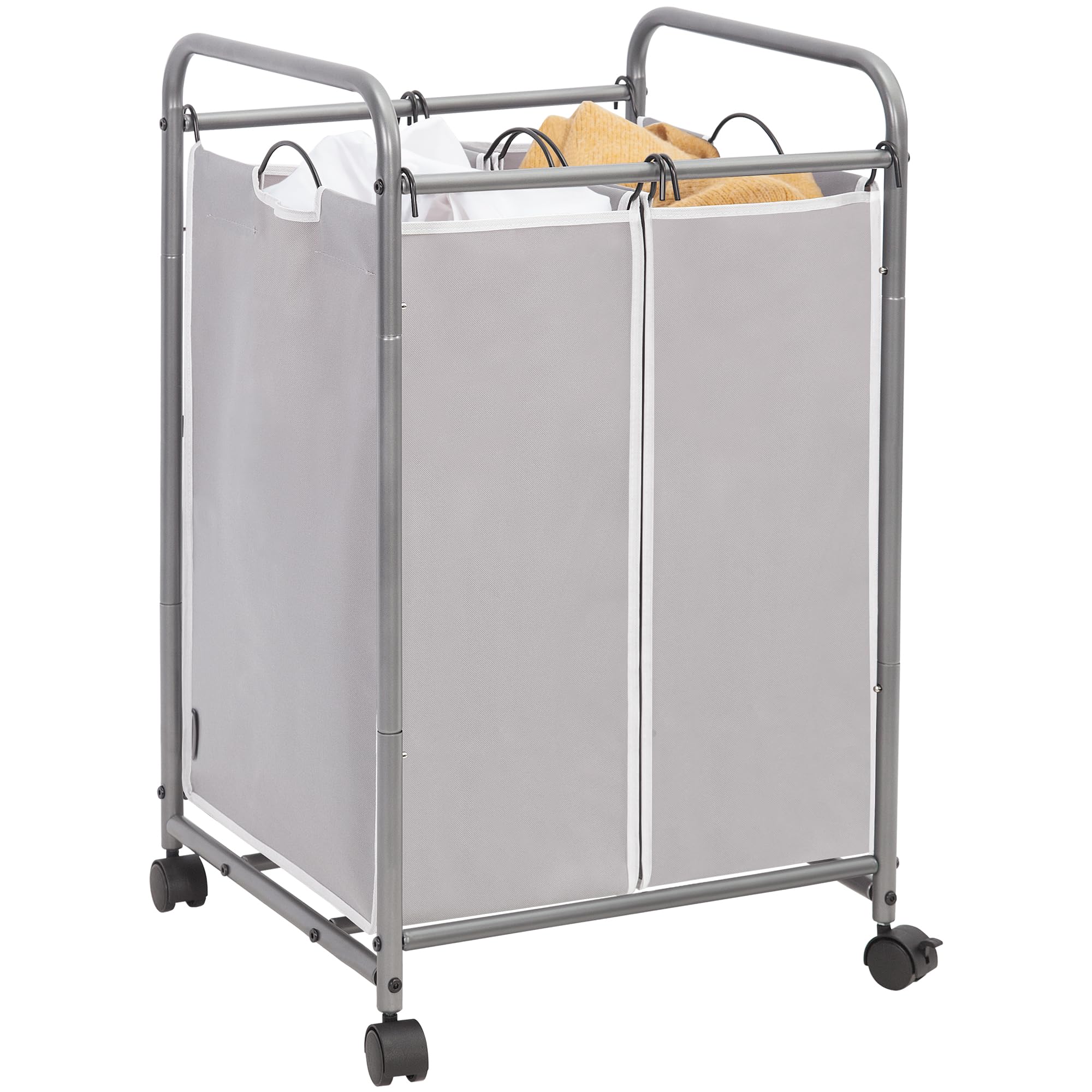 STORAGE MANIAC front view showing two-section sorter and tidy storage benefit