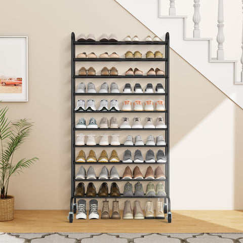 STORAGE MANIAC lifestyle entryway setup presents organized shoes and neat curb appeal