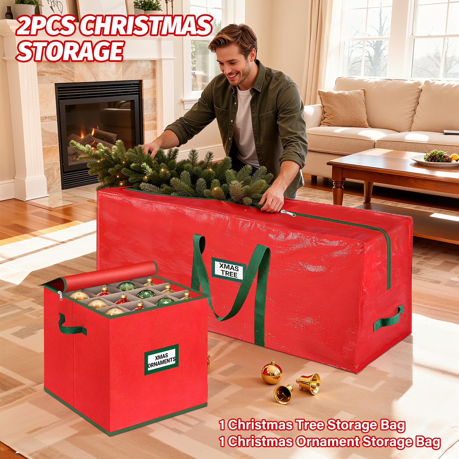 StorageRight ornament compartments with dividers protecting fragile baubles