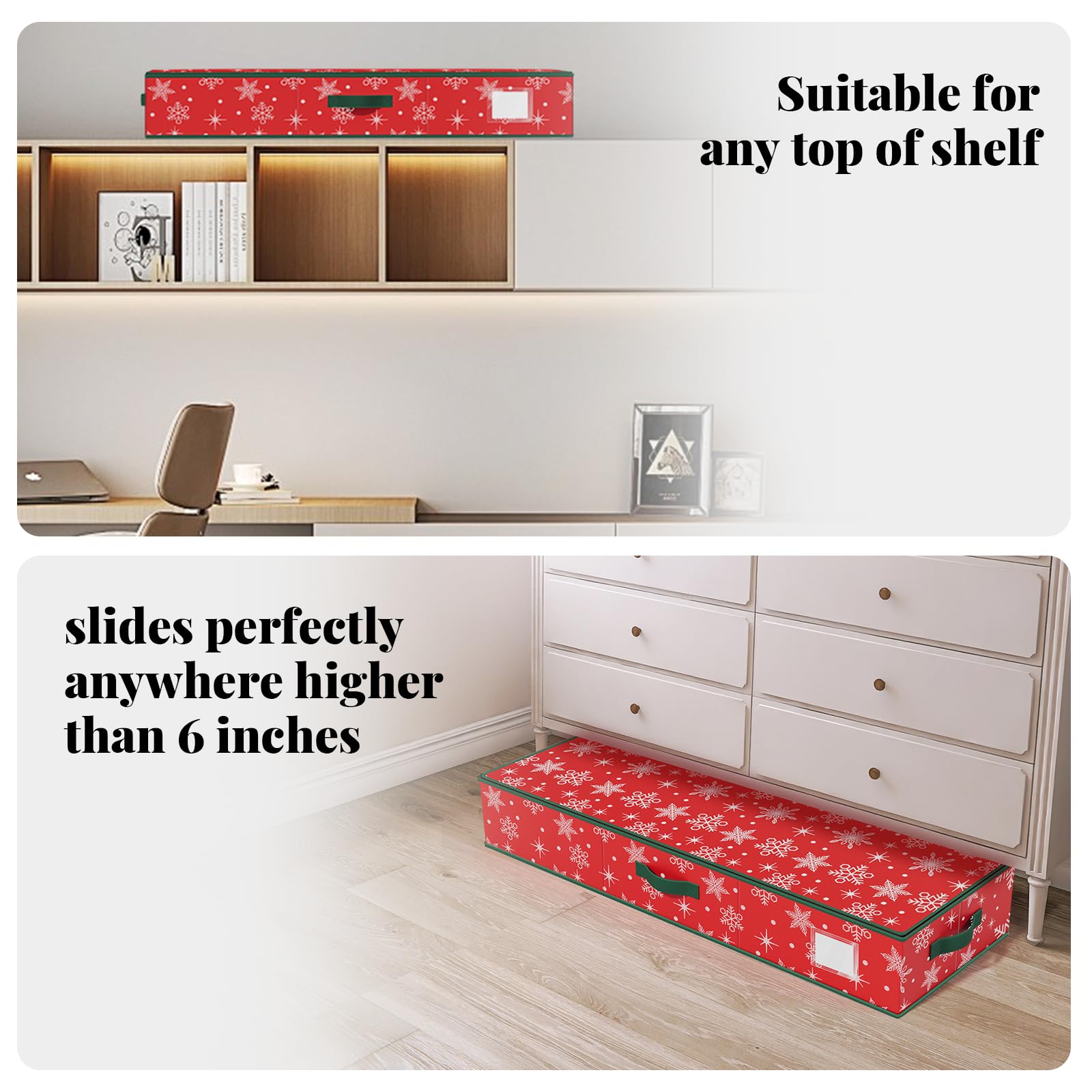 StorageRight snowflake red adjustable dividers showing customizable compartments for neat storage