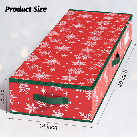 StorageRight snowflake red open top demonstrates dual zippers for quick access and protection