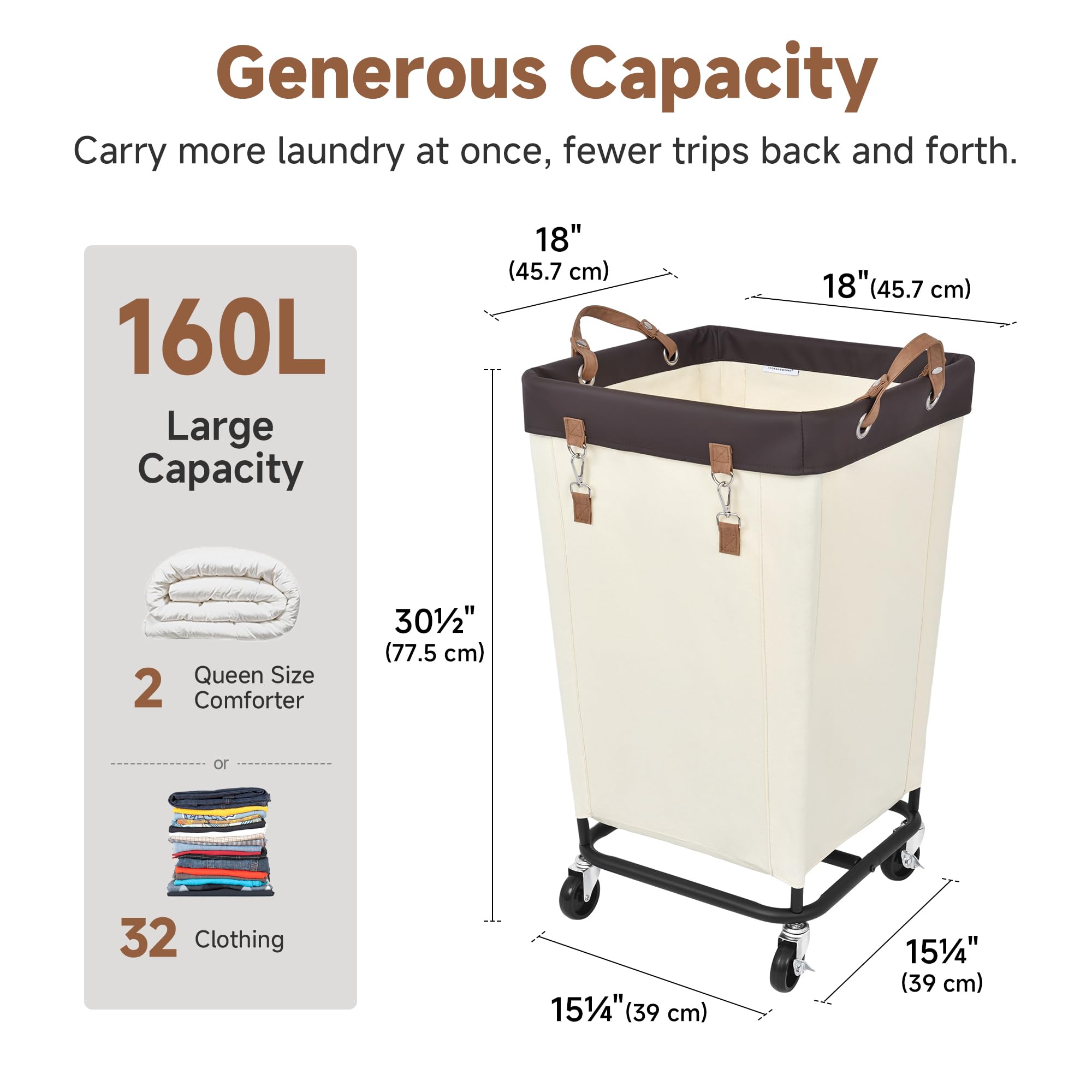 StorageWorks detail of 360-degree silent caster wheel ensuring smooth mobility benefit