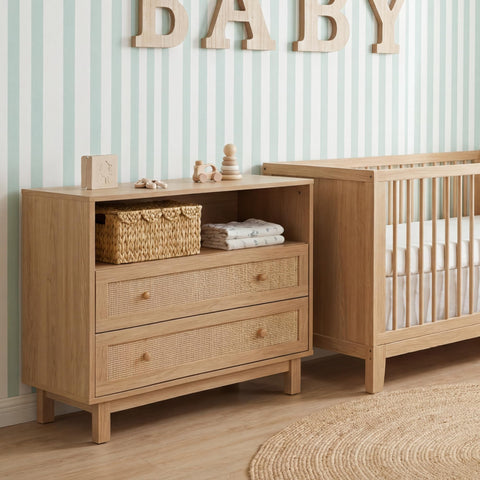 StorageWorks placed in nursery showing safe, tidy toy storage and soothing look benefit