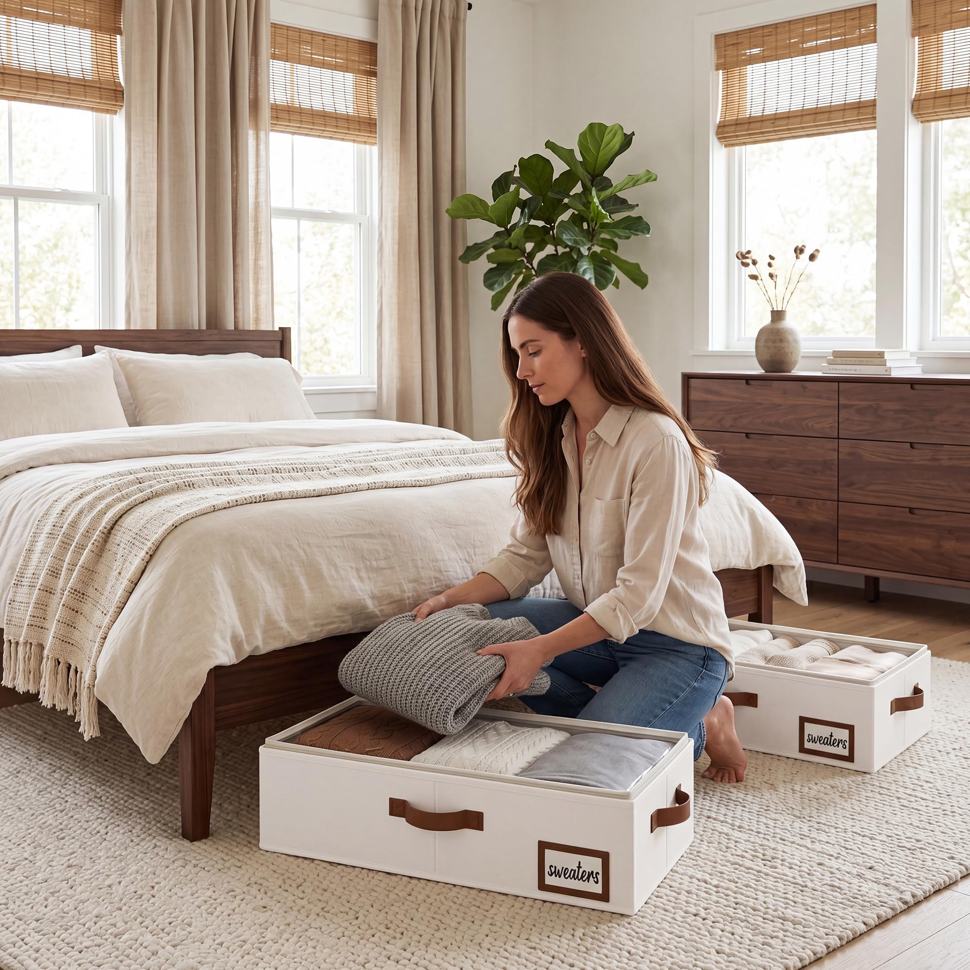 StorageWorks placed in bedroom showcasing tidy, accessible storage benefit