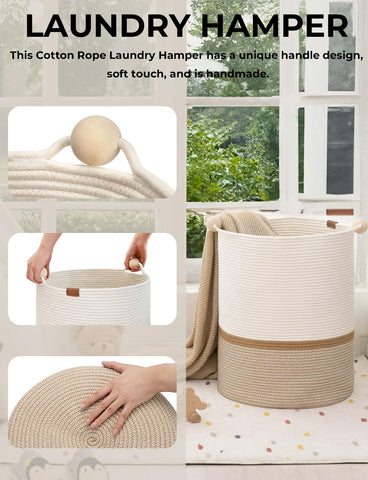 StorageWorks braided cotton rope texture detail, durable soft-feel surface benefit