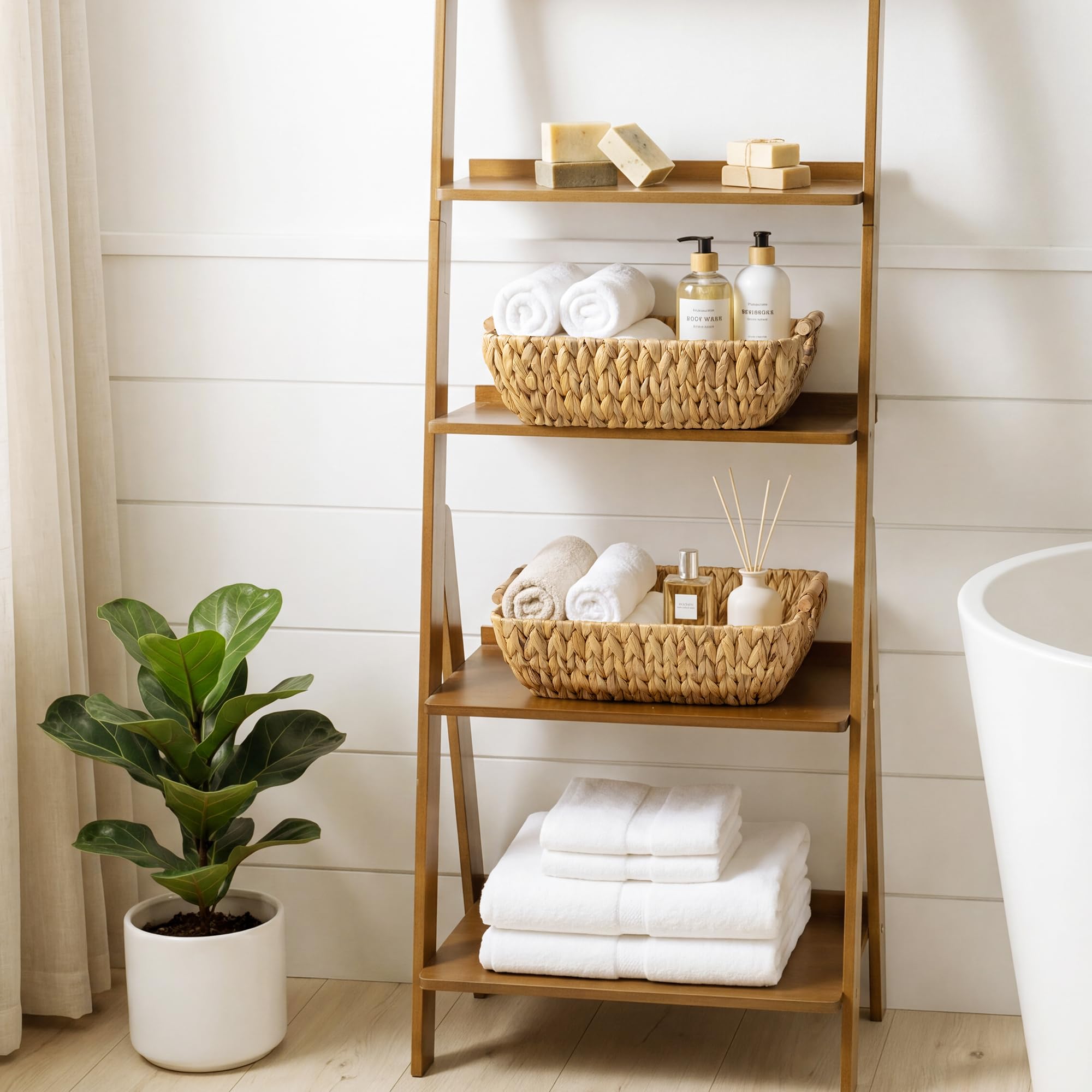 StorageWorks close-up of tight water hyacinth weave highlighting handcrafted durability