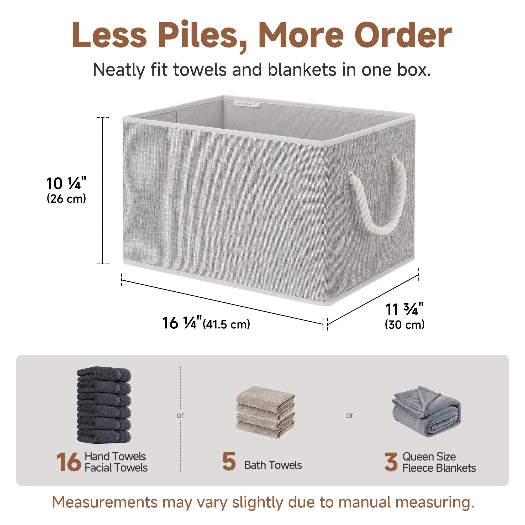 StorageWorks filled with blankets demonstrating bulky-item storage benefit