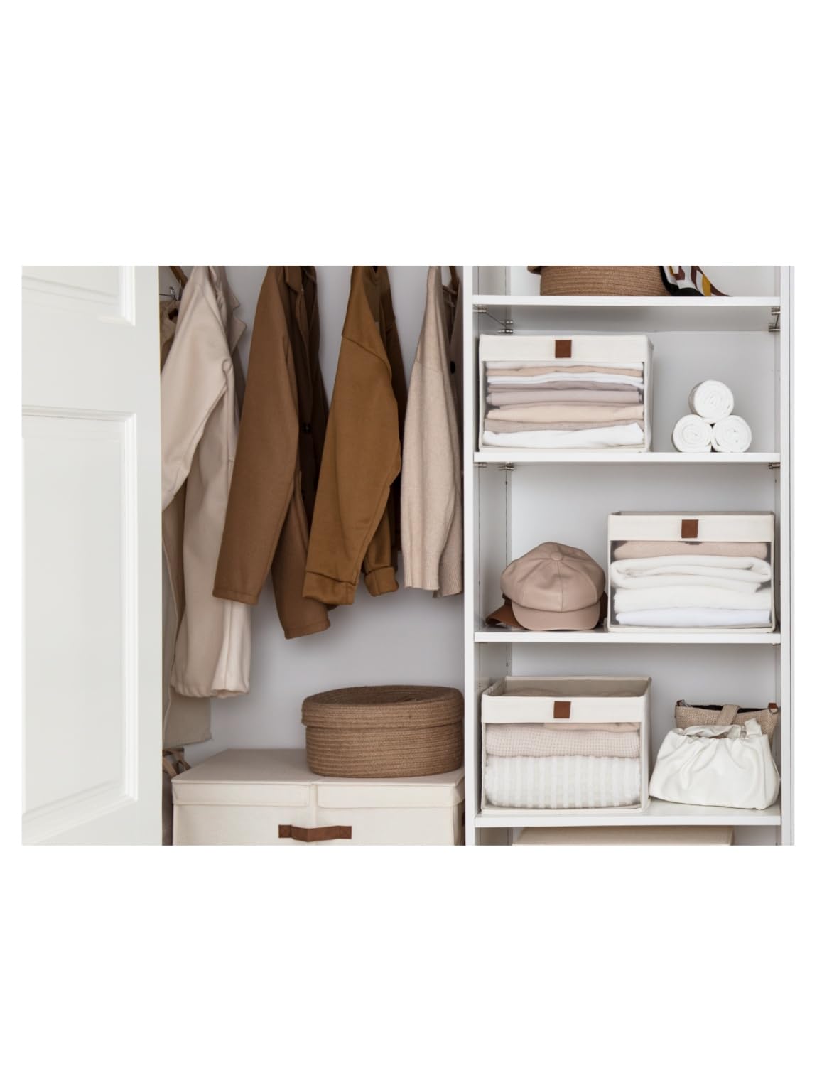 StorageWorks bins collapsed flat for compact storage and easy season rotation