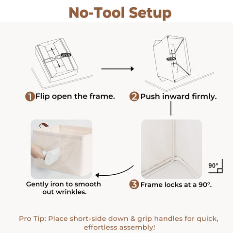 StorageWorks basket folded flat for compact storage and easy stowing