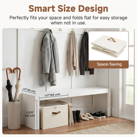 StorageWorks folded flat for compact storage saving closet and under-bed space