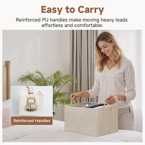 StorageWorks bin folded flat for compact off-season storage and space savings