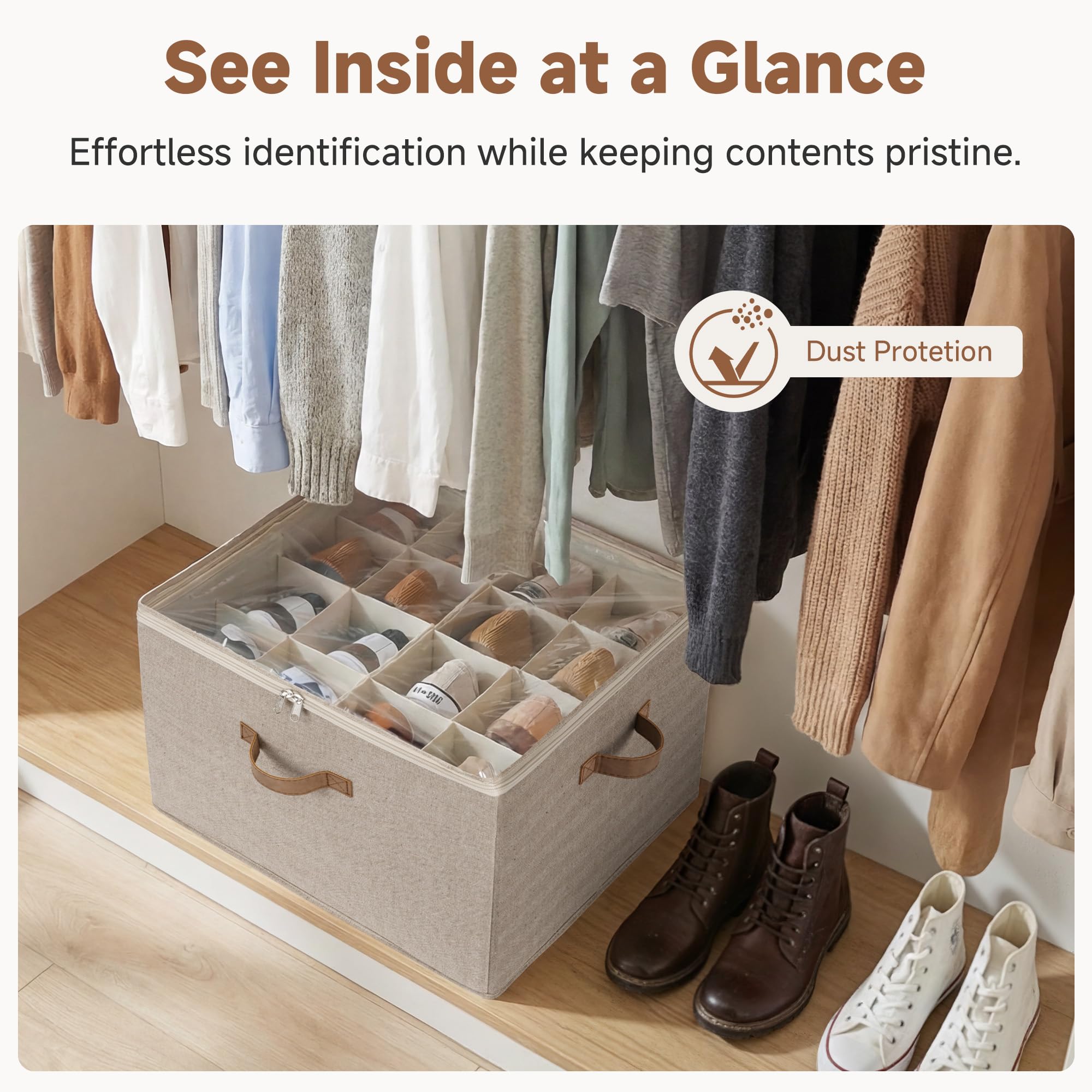 StorageWorks folded flat under bed illustrating space-saving storage convenience